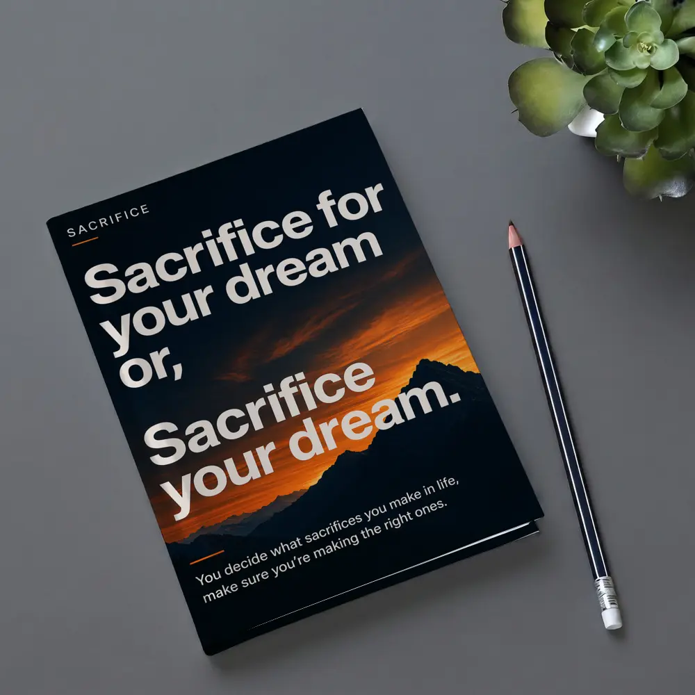 Sacrifice Your Dream Motivational Mountain Sunset – Notebooks