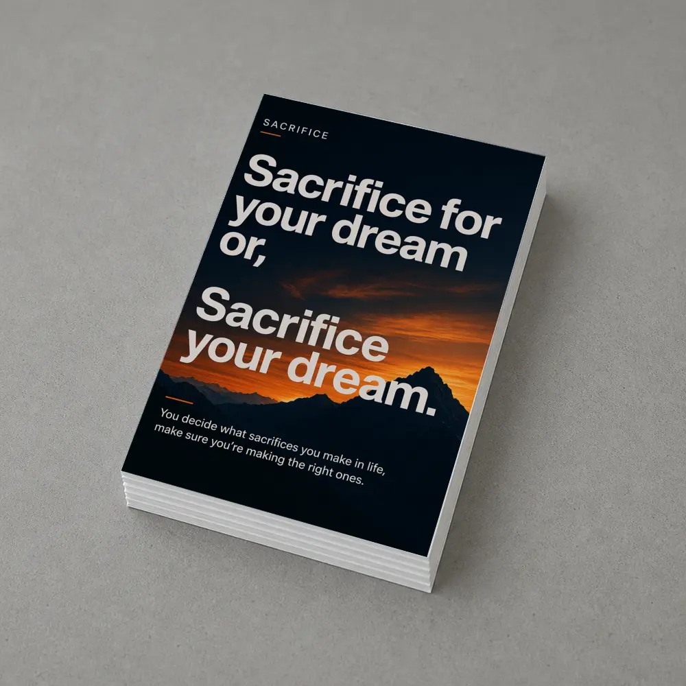 Sacrifice Your Dream Motivational Mountain Sunset – Postcards