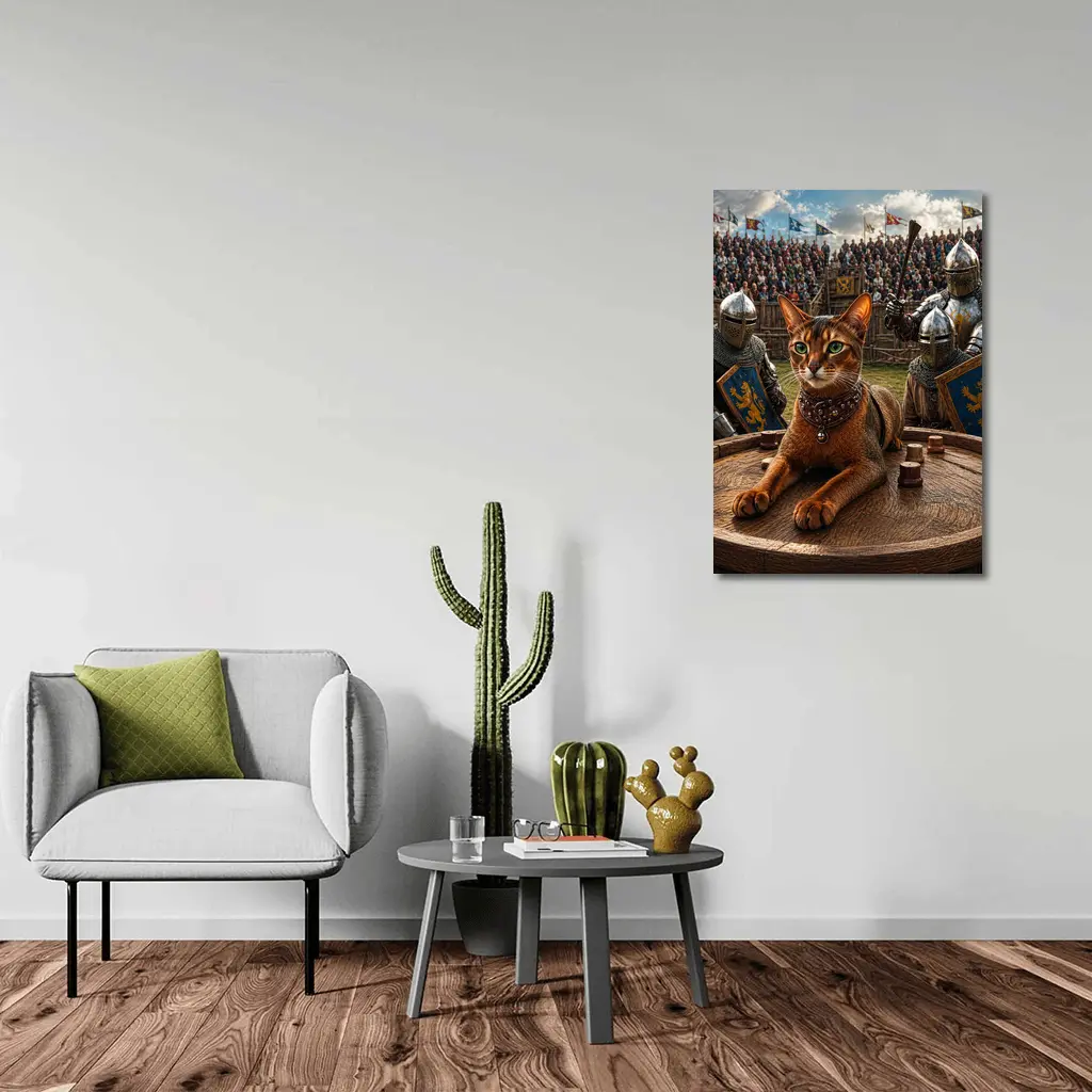 Abyssinian Cat Medieval Knight Tournament Scene – Wall Art