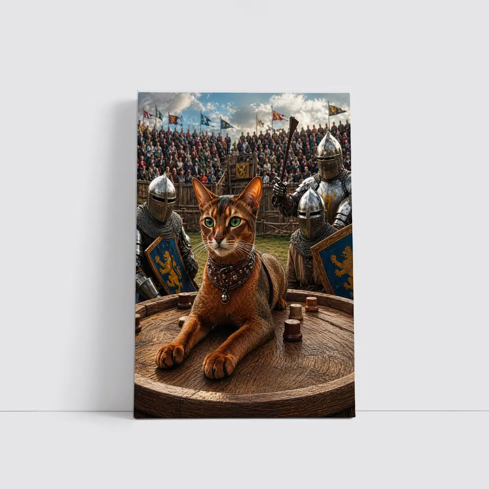 Abyssinian Cat Medieval Knight Tournament Scene – Wall Art
