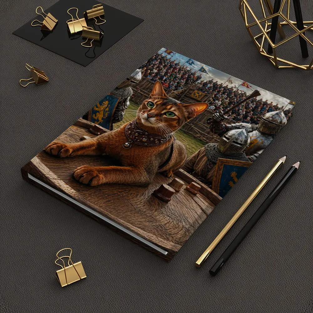 Abyssinian Cat Medieval Knight Tournament Scene – Notebooks