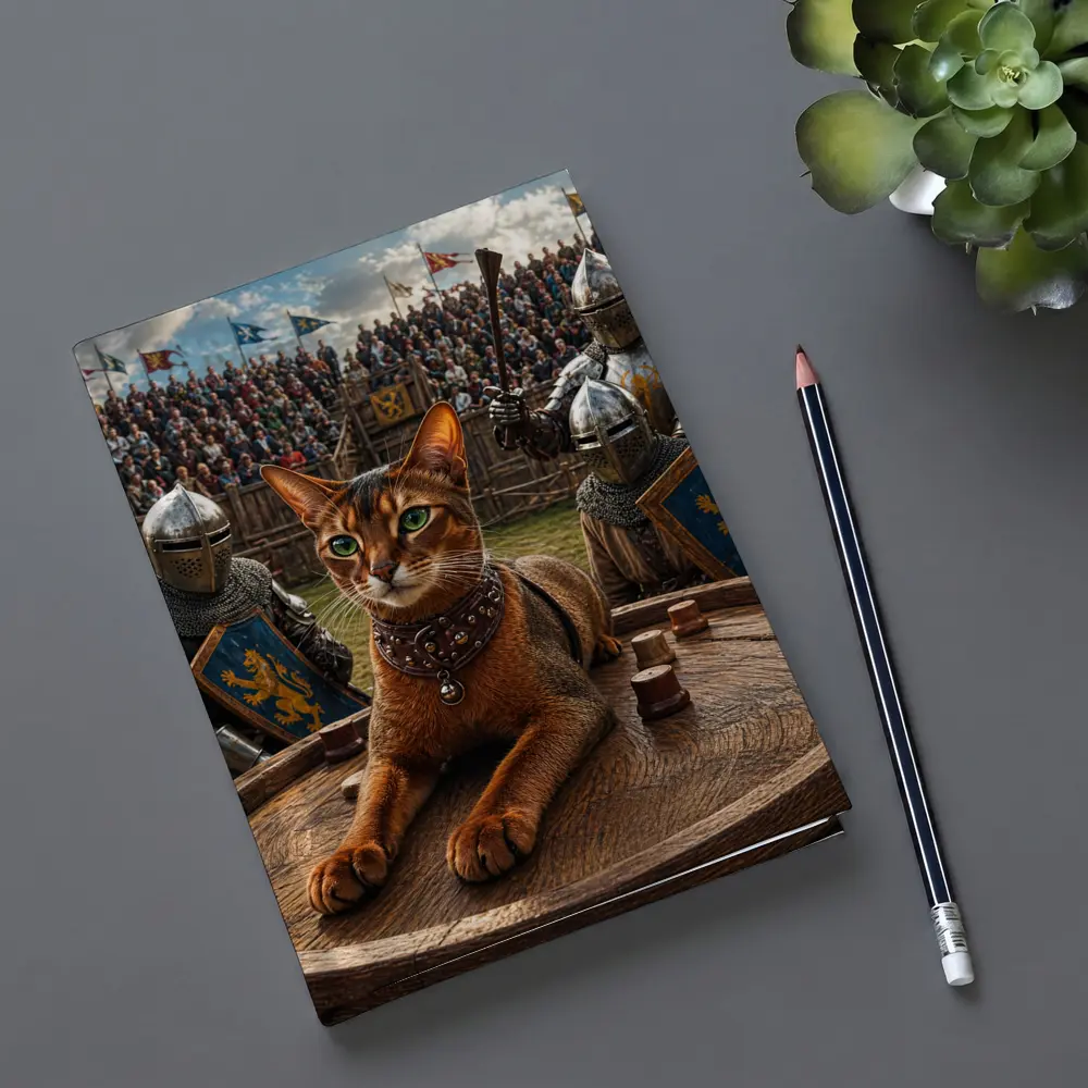 Abyssinian Cat Medieval Knight Tournament Scene – Notebooks
