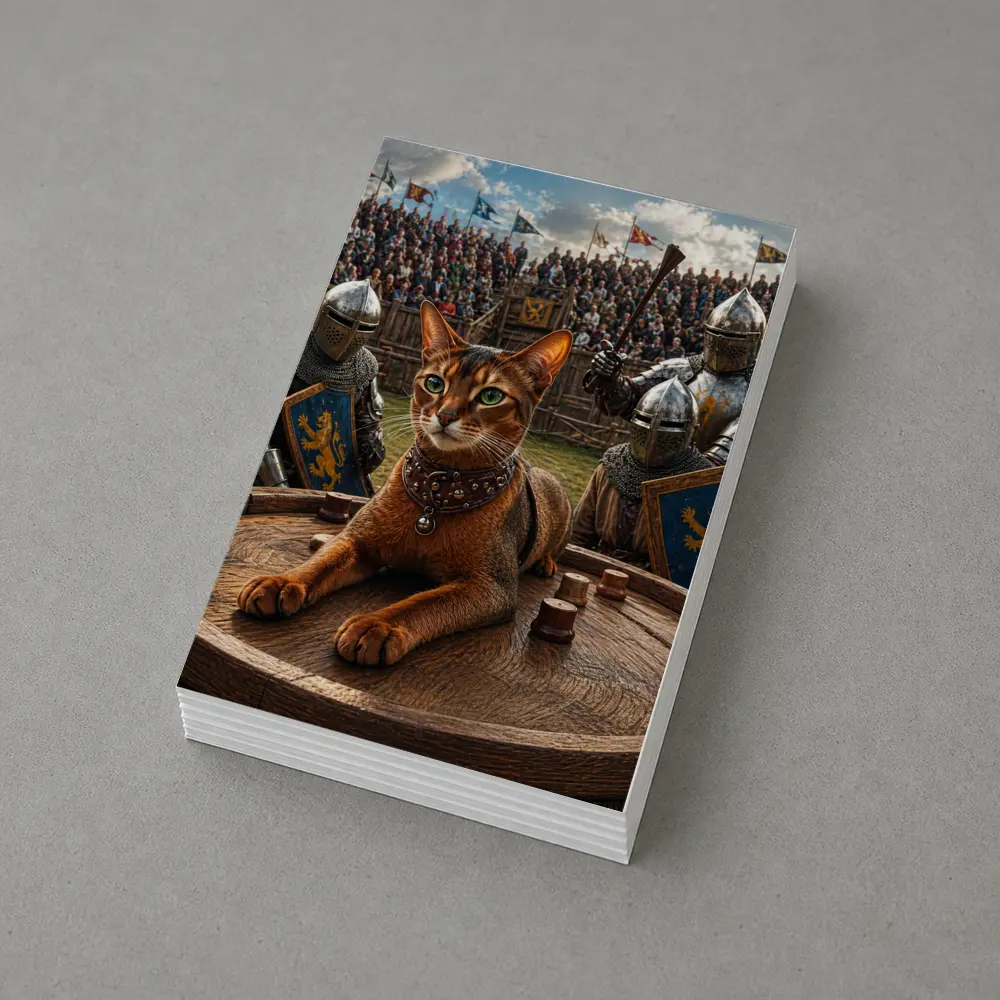 Abyssinian Cat Medieval Knight Tournament Scene – Postcards