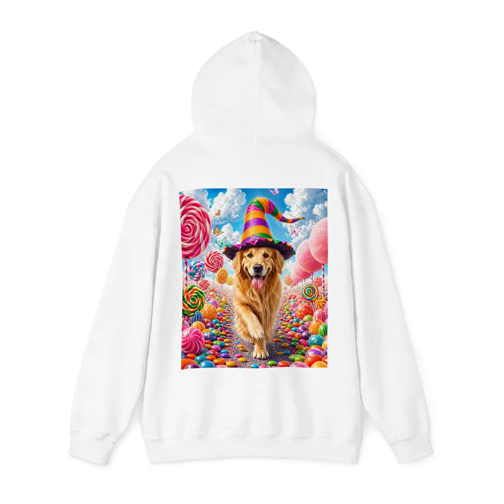 Golden Retriever Witch Hat Candy Land Fantasy – Hoodies