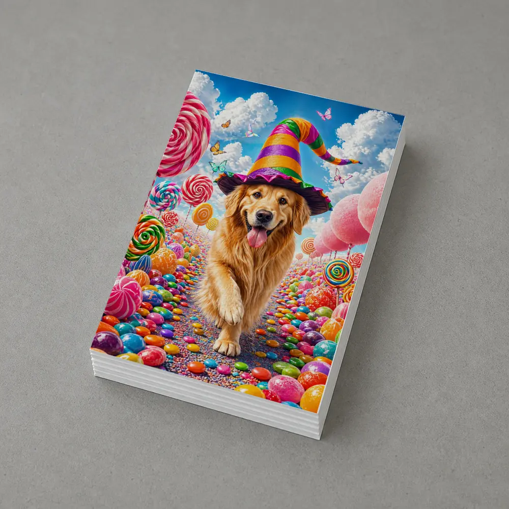 Golden Retriever Witch Hat Candy Land Fantasy – Postcards