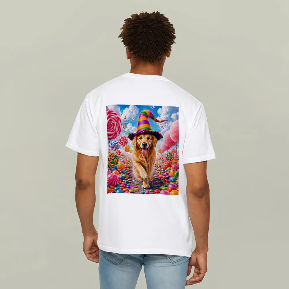 Golden Retriever Witch Hat Candy Land Fantasy – T-Shirts