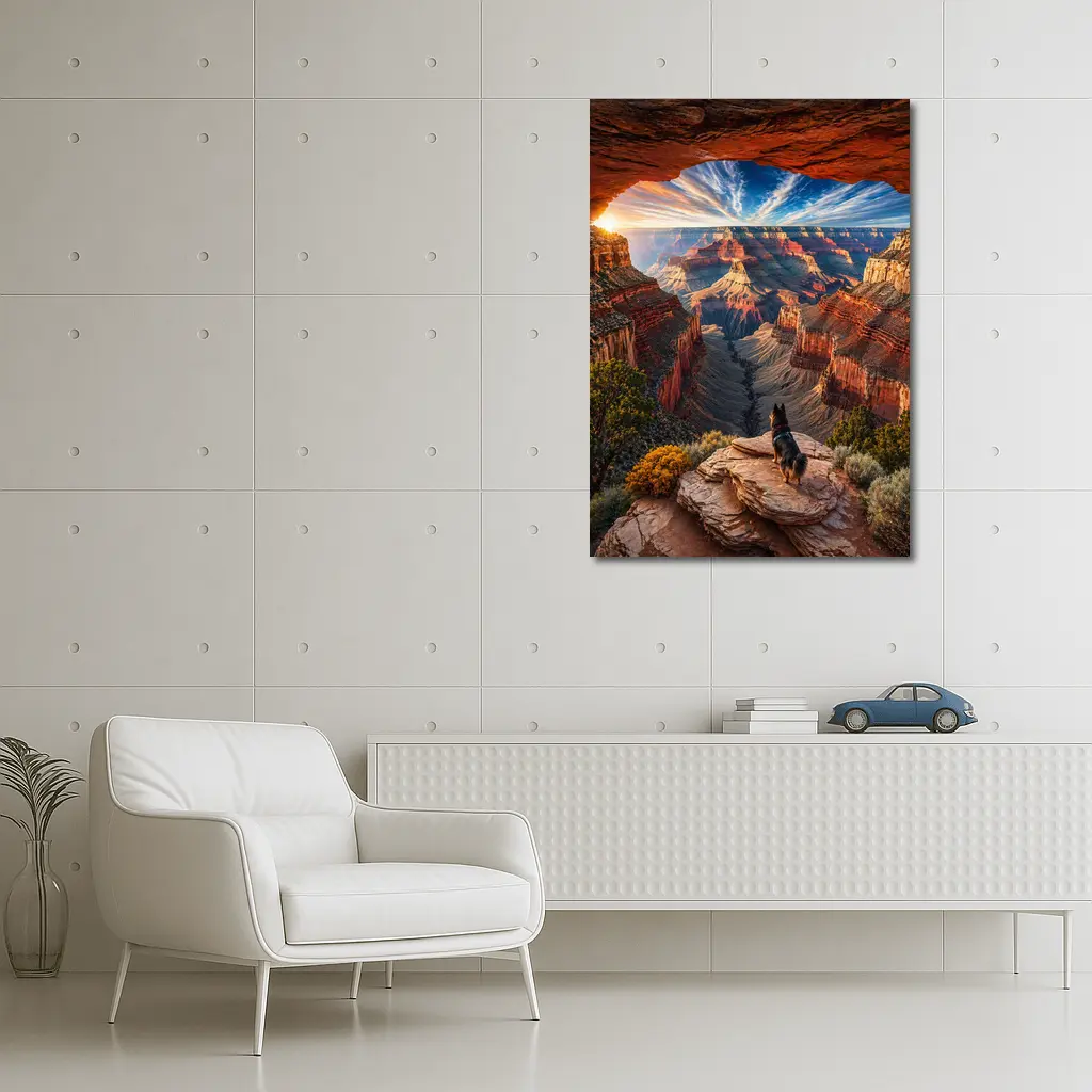 German Shepherd Grand Canyon Sunset View – Wall Art