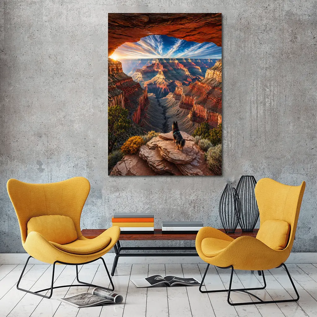 German Shepherd Grand Canyon Sunset View – Wall Art