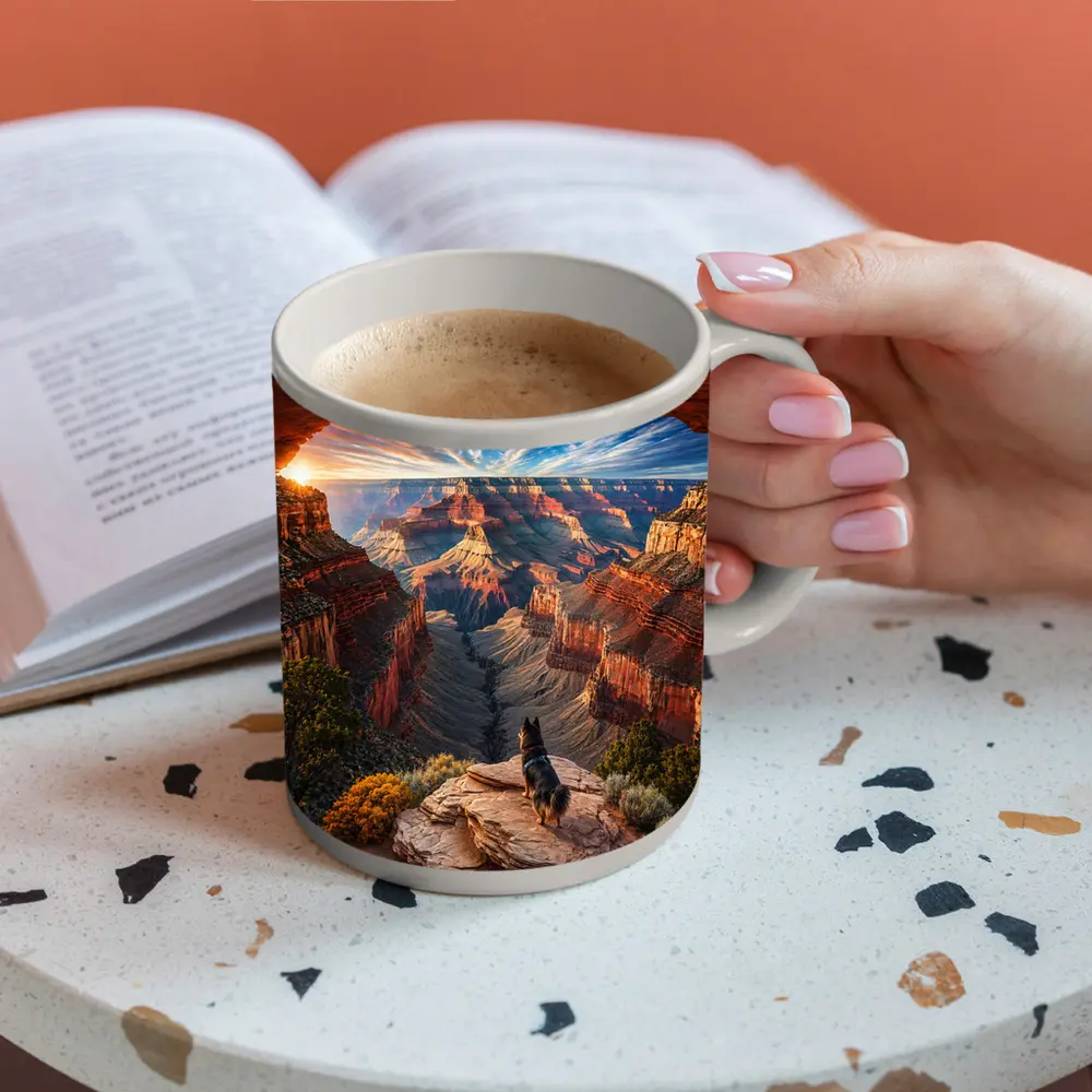 German Shepherd Grand Canyon Sunset View – Mugs