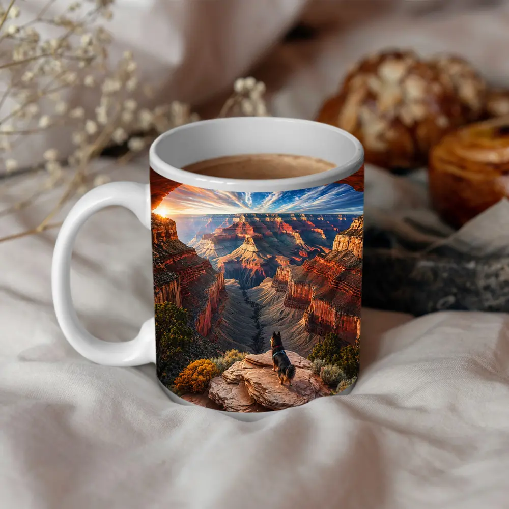 German Shepherd Grand Canyon Sunset View – Mugs