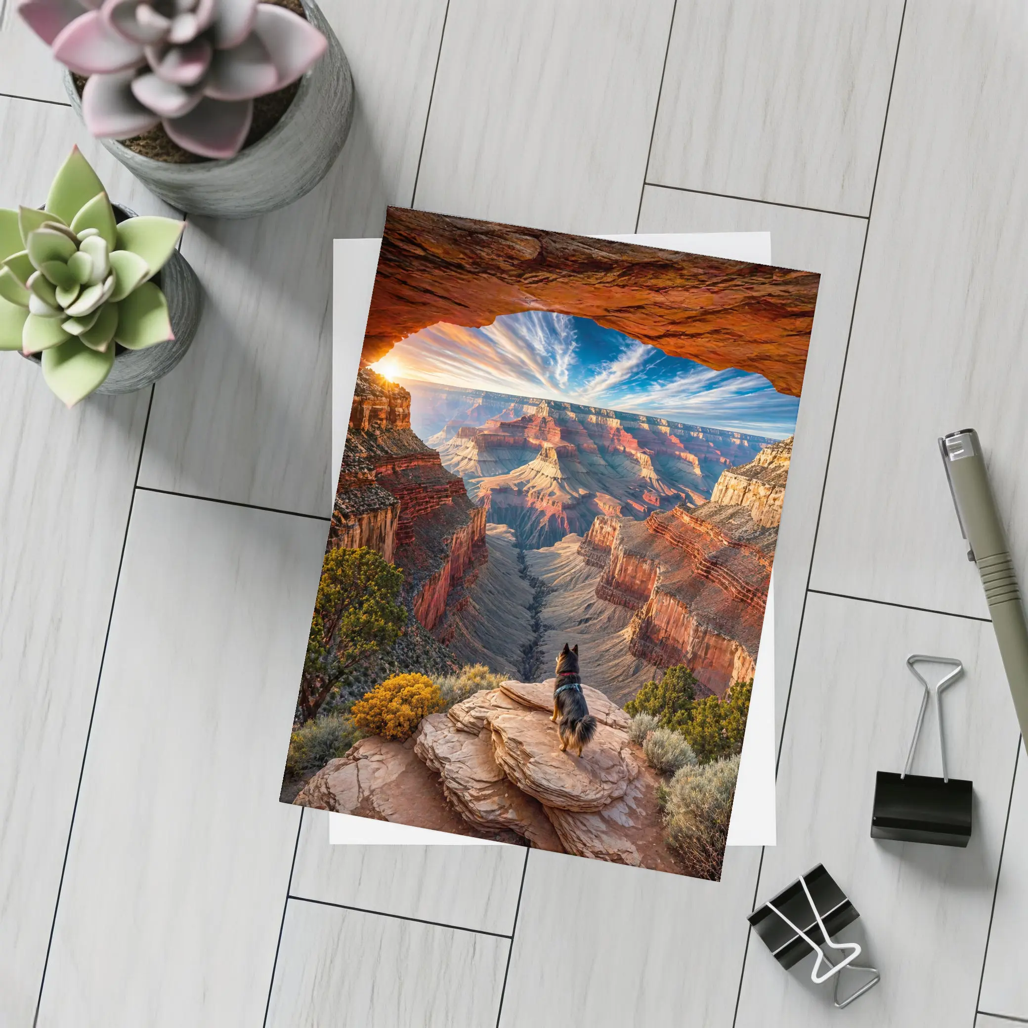 German Shepherd Grand Canyon Sunset View – Postcards