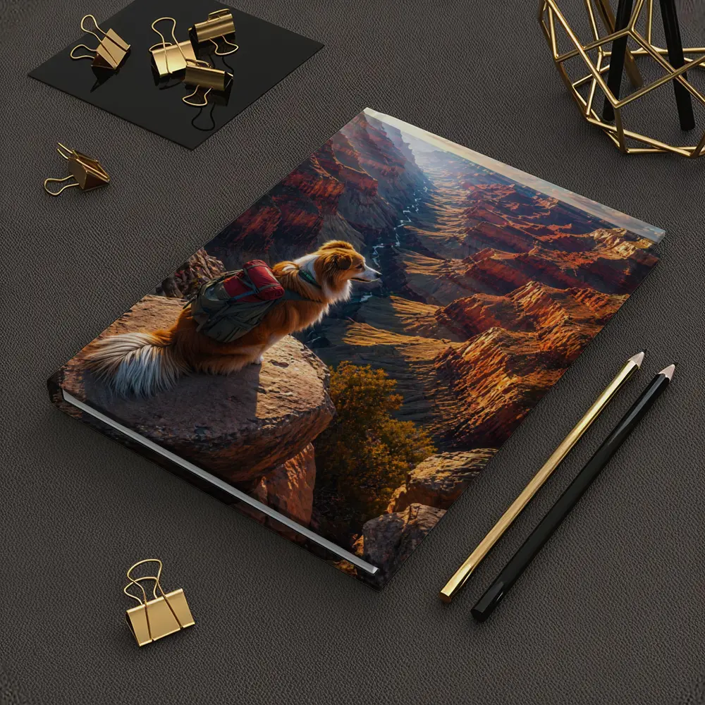 Golden Retriever Hiking Grand Canyon Sunset – Notebooks