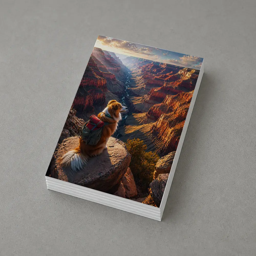 Golden Retriever Hiking Grand Canyon Sunset – Postcards