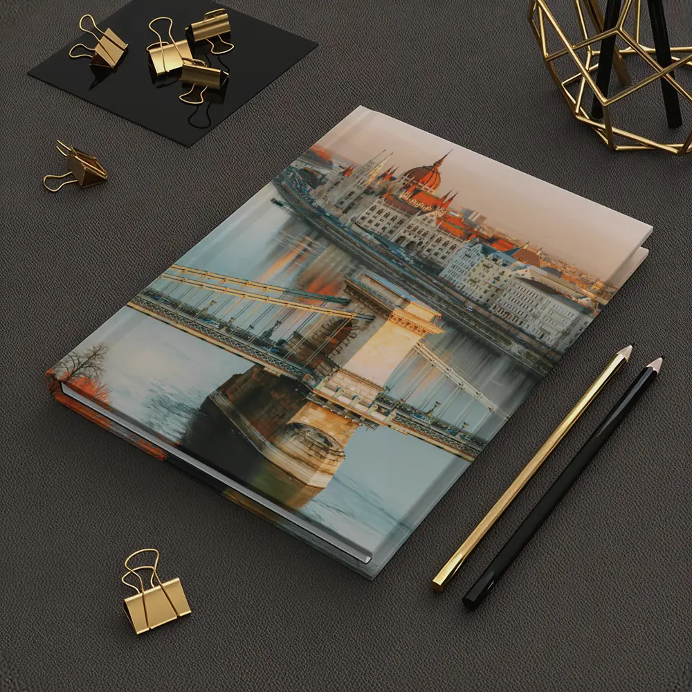 Budapest Chain Bridge Parliament Golden Sunset – Notebooks