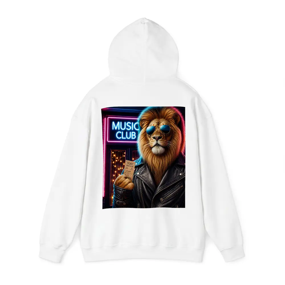 Lion in Leather Jacket at Music Club – Hoodies