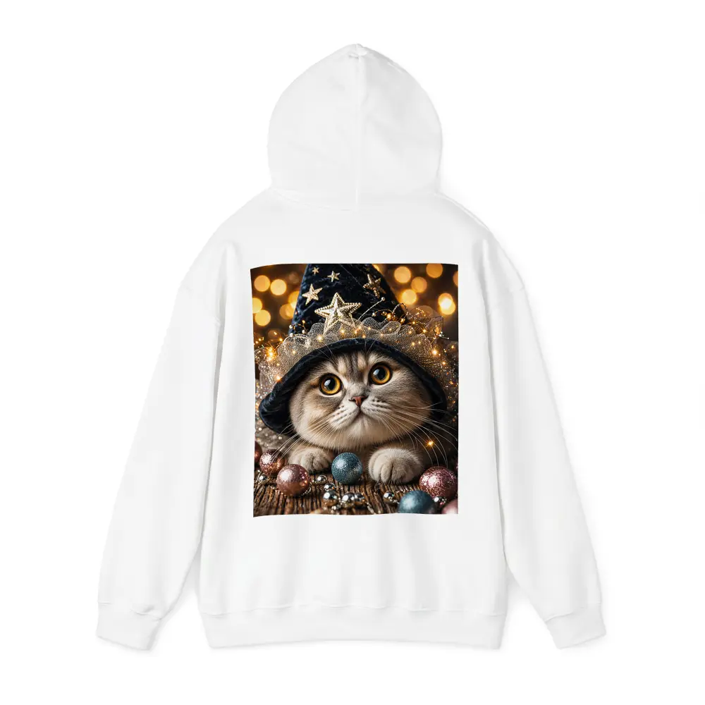 Scottish Fold Cat Wizard Hat Bokeh Lights – Hoodies