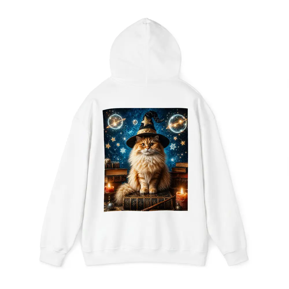 Wizard Cat With Stars And Magic Books – Hoodies
