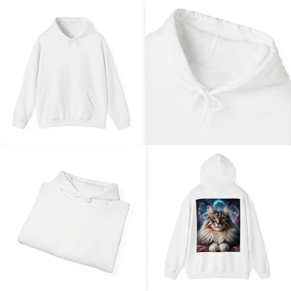 Maine Coon Cat Cosmic Galaxy Fantasy Portrait – Hoodies