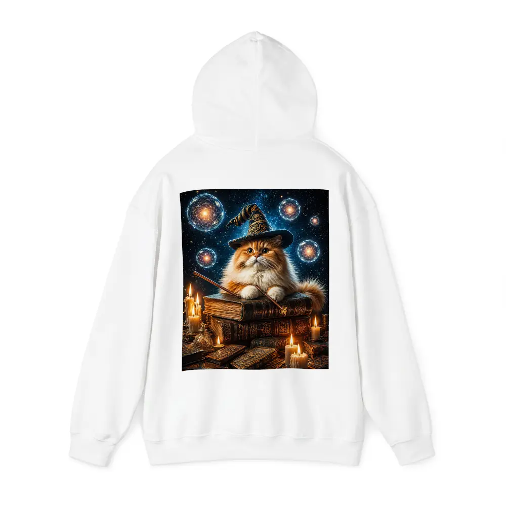 Wizard Cat With Magic Wand And Books – Hoodies