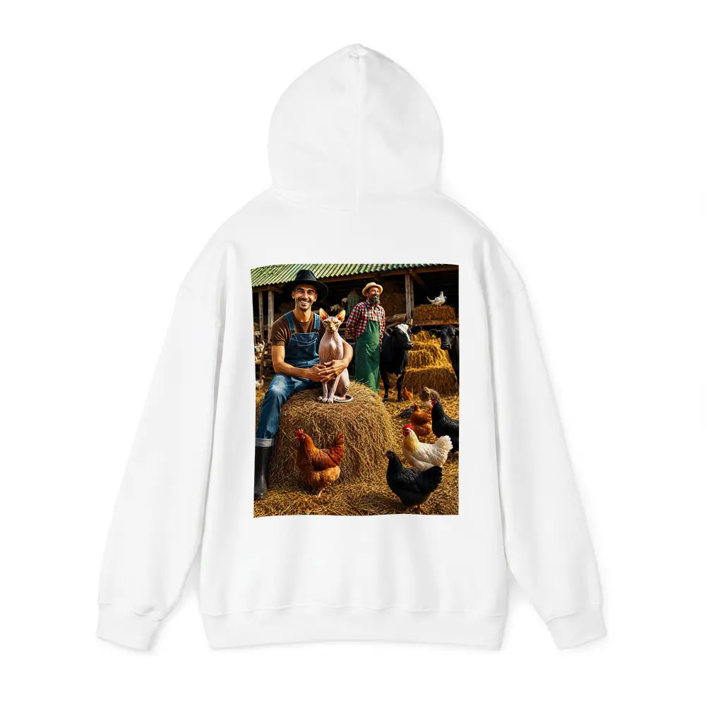 Sphynx Cat Farmer Barn Chickens Hay – Hoodies