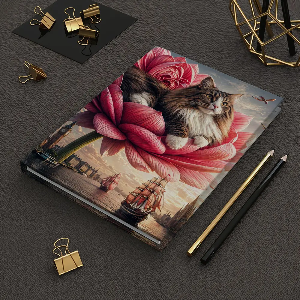 Norwegian Forest Cat Giant Pink Flower London – Notebooks