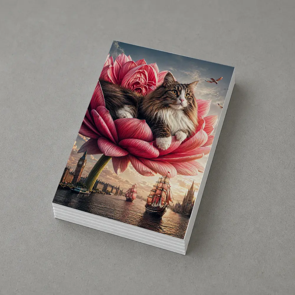 Norwegian Forest Cat Giant Pink Flower London – Postcards