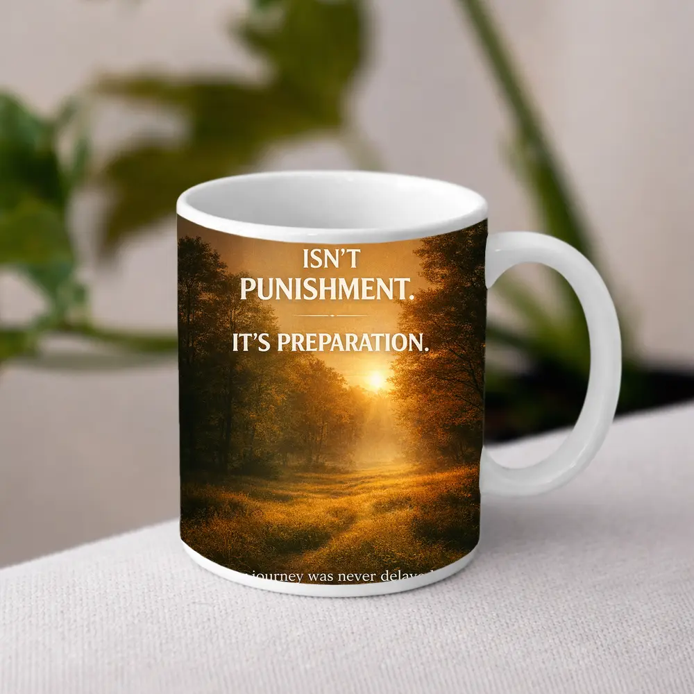 Mindset Wait Preparation Sunrise Forest Path – Mugs