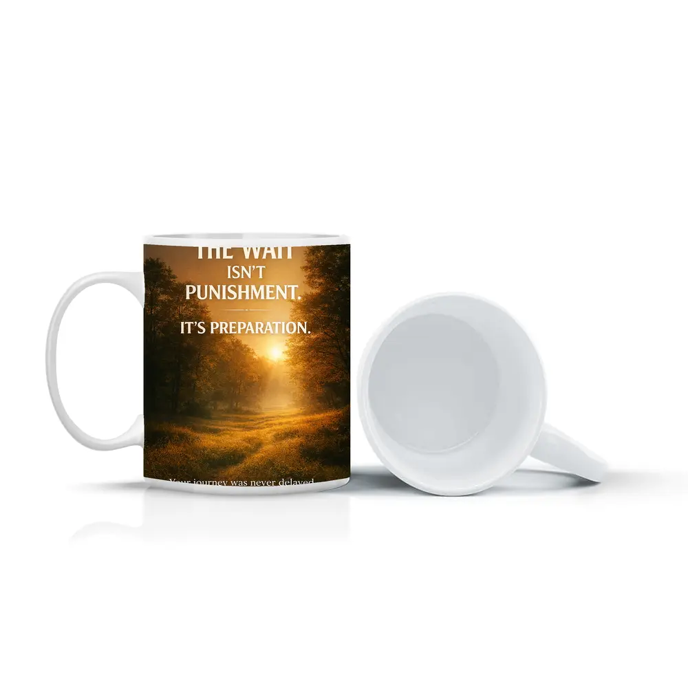 Mindset Wait Preparation Sunrise Forest Path – Mugs
