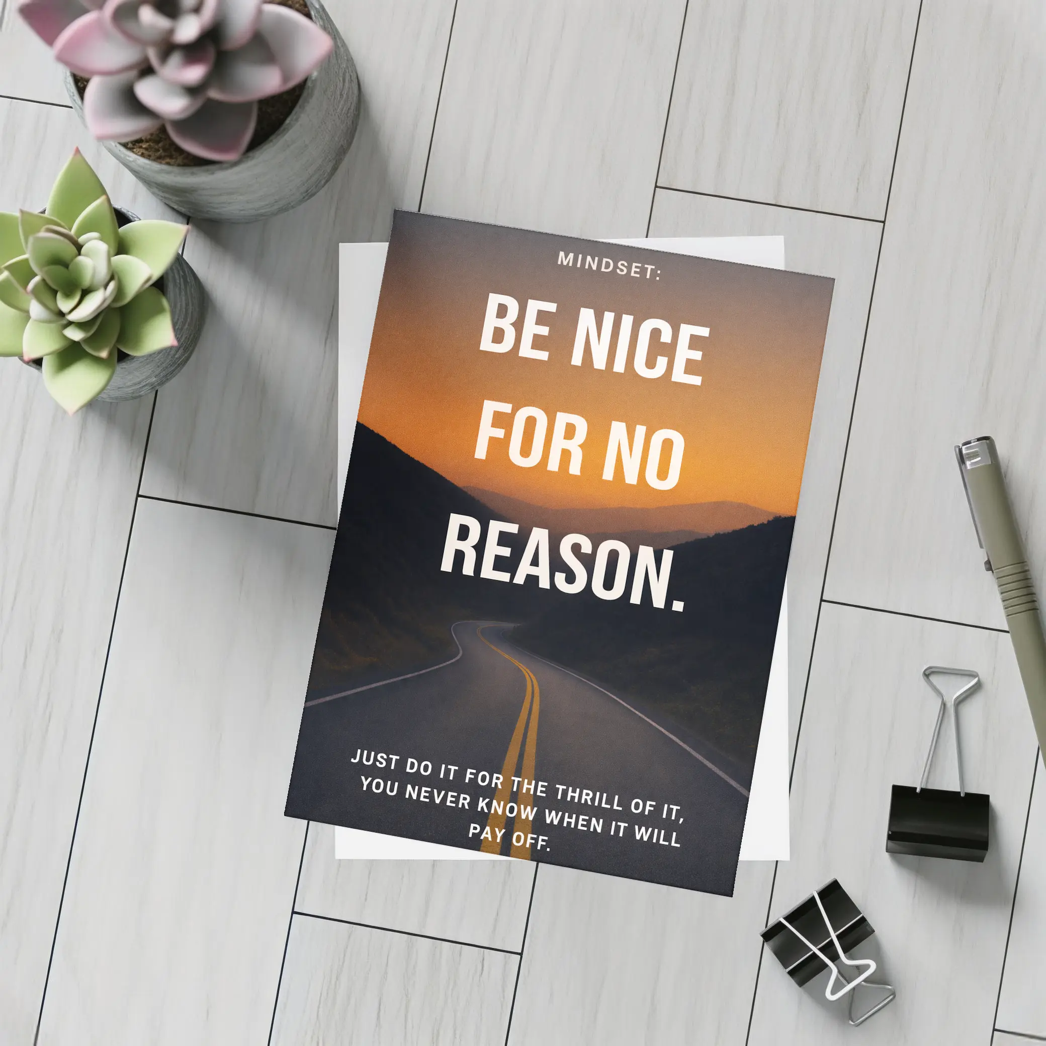 Be Nice For No Reason Mindset Quote – Postcards