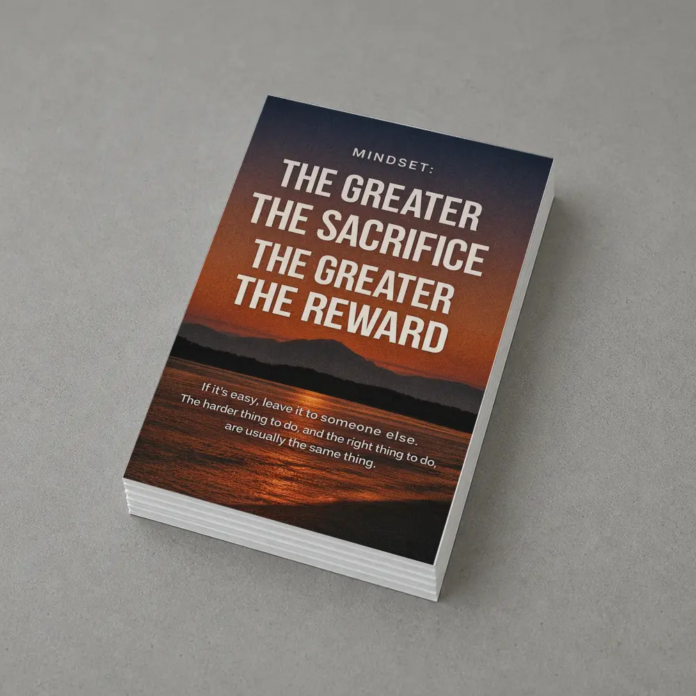 Sacrifice Reward Mindset Motivational Sunset Quote – Postcards