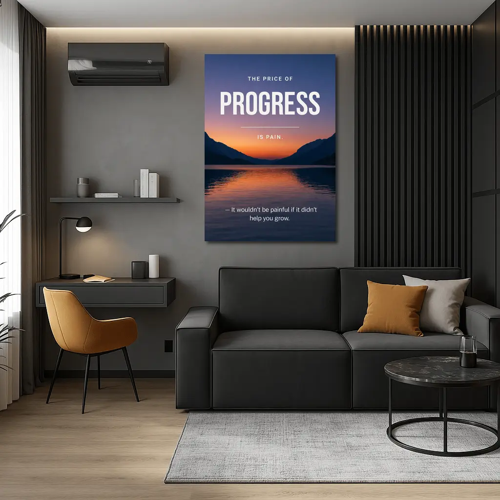 Price of Progress Is Pain Motivational Quote – Wall Art