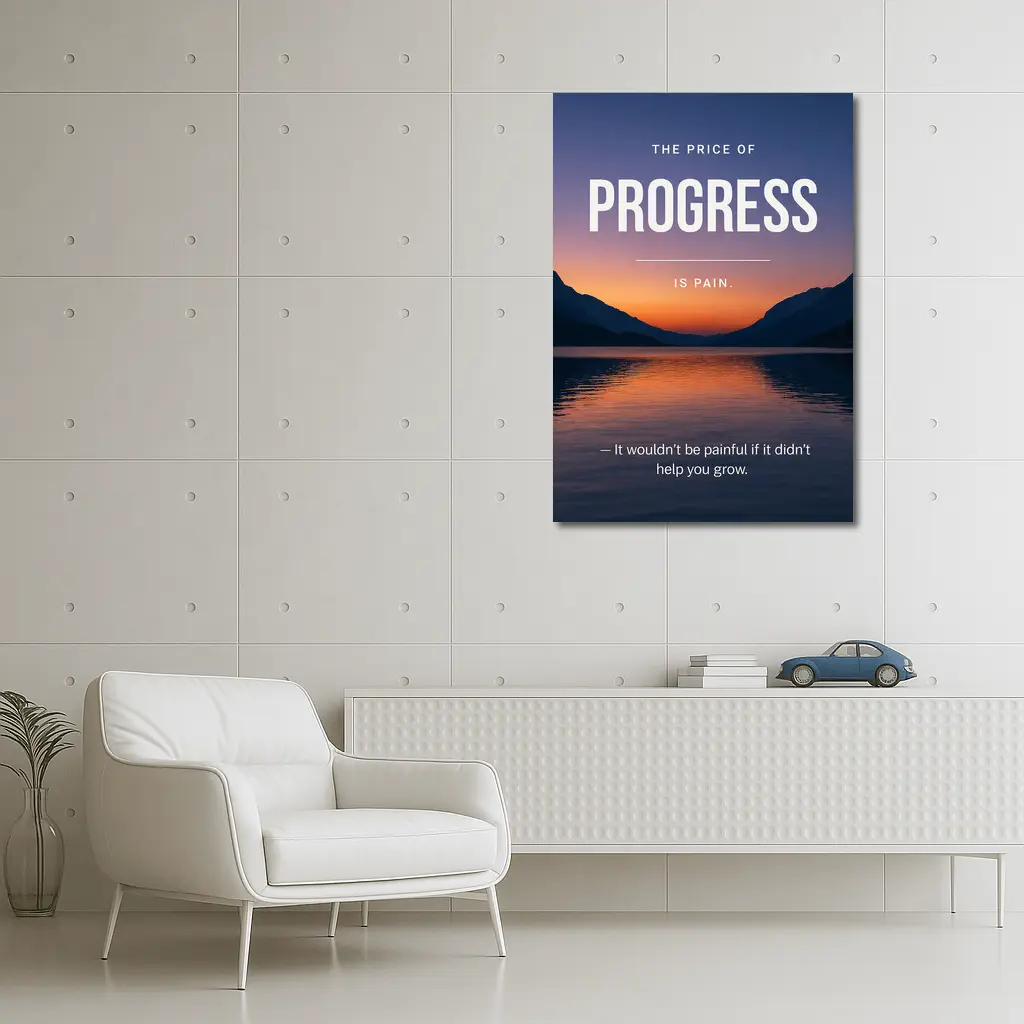 Price of Progress Is Pain Motivational Quote – Wall Art