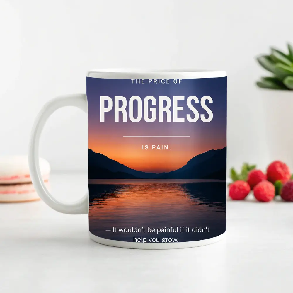 Price of Progress Is Pain Motivational Quote – Mugs