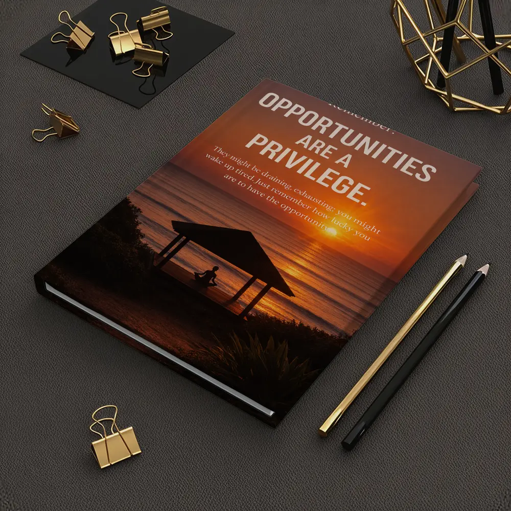 Opportunities Are Privilege Motivational Sunset Quote – Notebooks