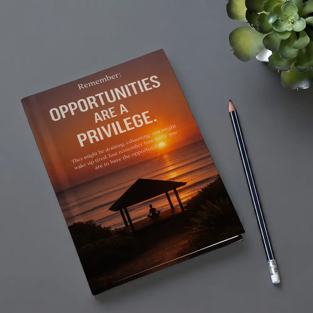 Opportunities Are Privilege Motivational Sunset Quote – Notebooks