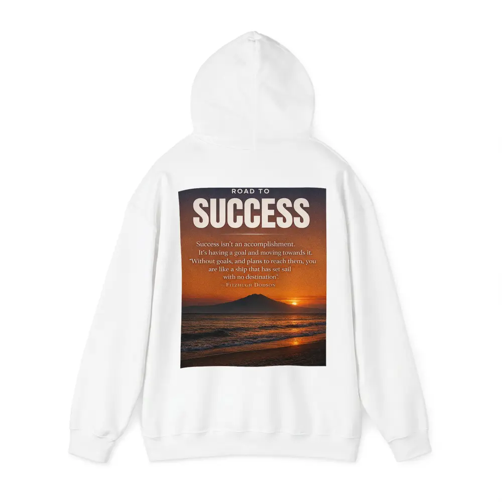 Road To Success Motivational Sunset Beach Quote – Hoodies