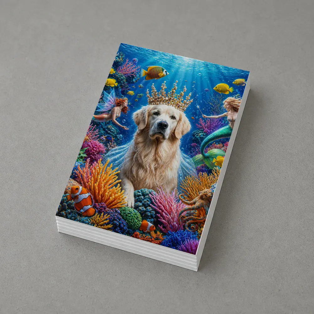 Golden Retriever King Underwater Mermaid Fantasy – Postcards