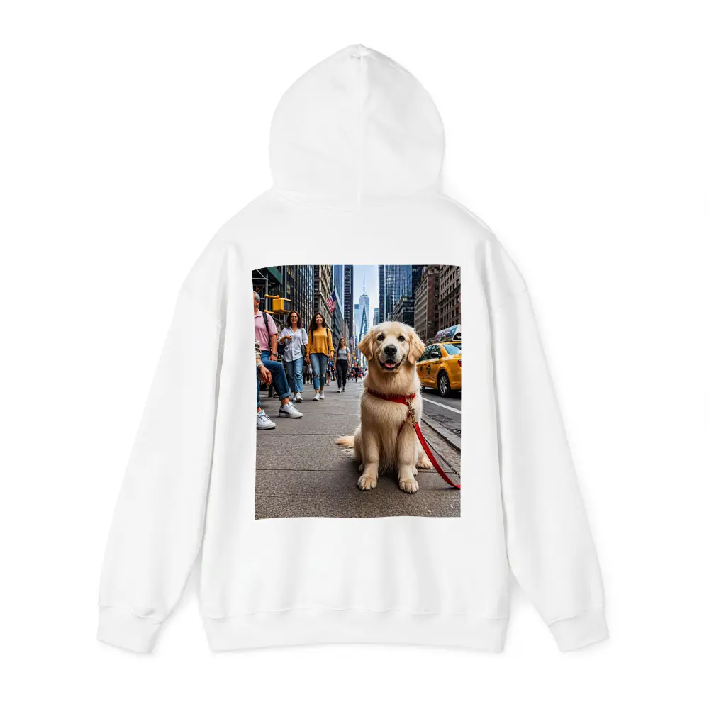 Golden Retriever Puppy Sitting New York City Street – Hoodies