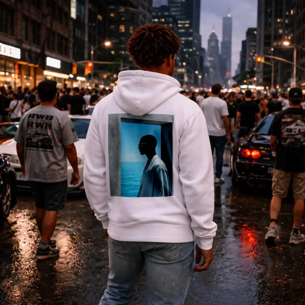 Man in Sunglasses by Ocean Doorway – Hoodies