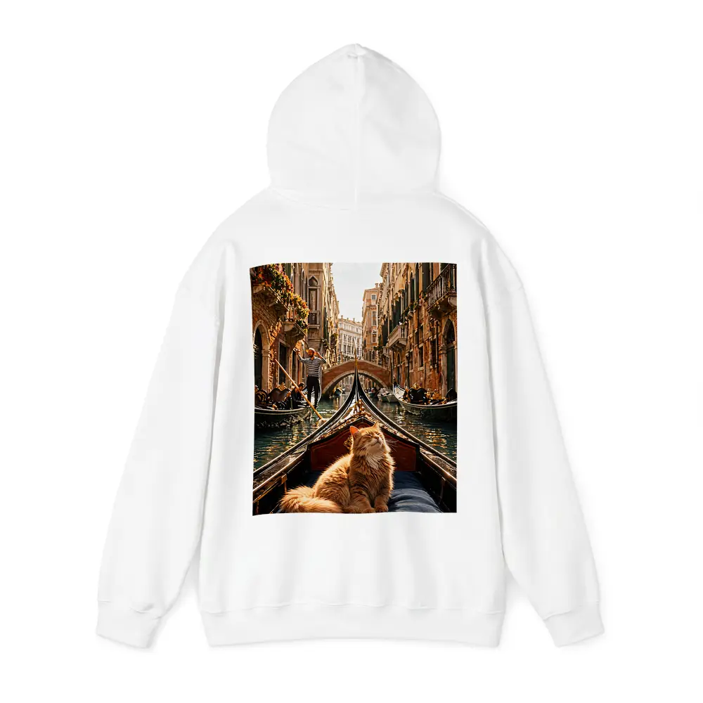 Ginger Cat Riding Gondola Venice Canal – Hoodies