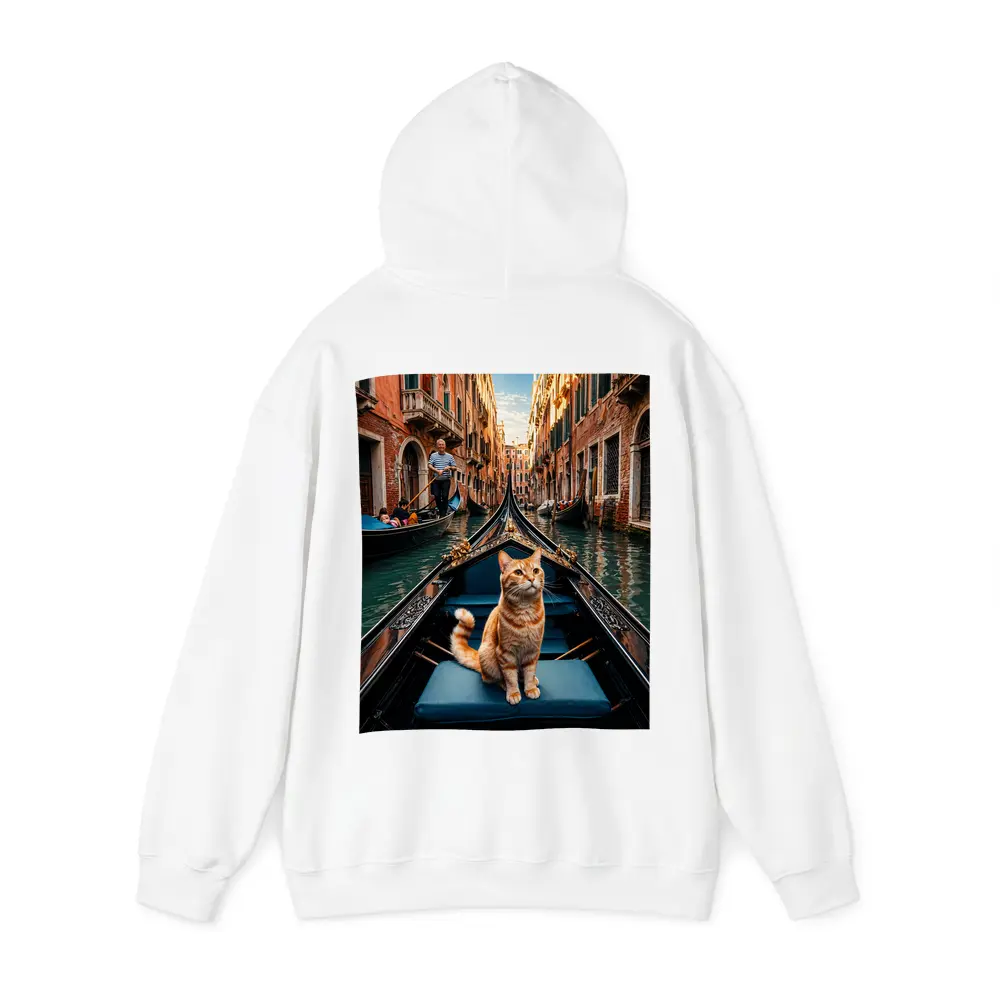 Ginger Cat Riding Gondola Venice Canal – Hoodies