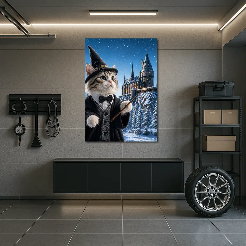 Wizard Cat Harry Potter Style Magic Castle – Wall Art