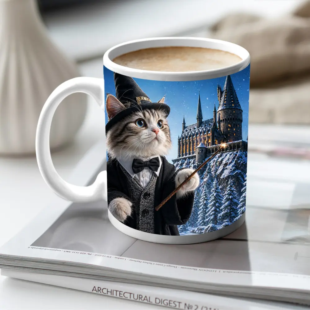 Wizard Cat Harry Potter Style Magic Castle – Mugs