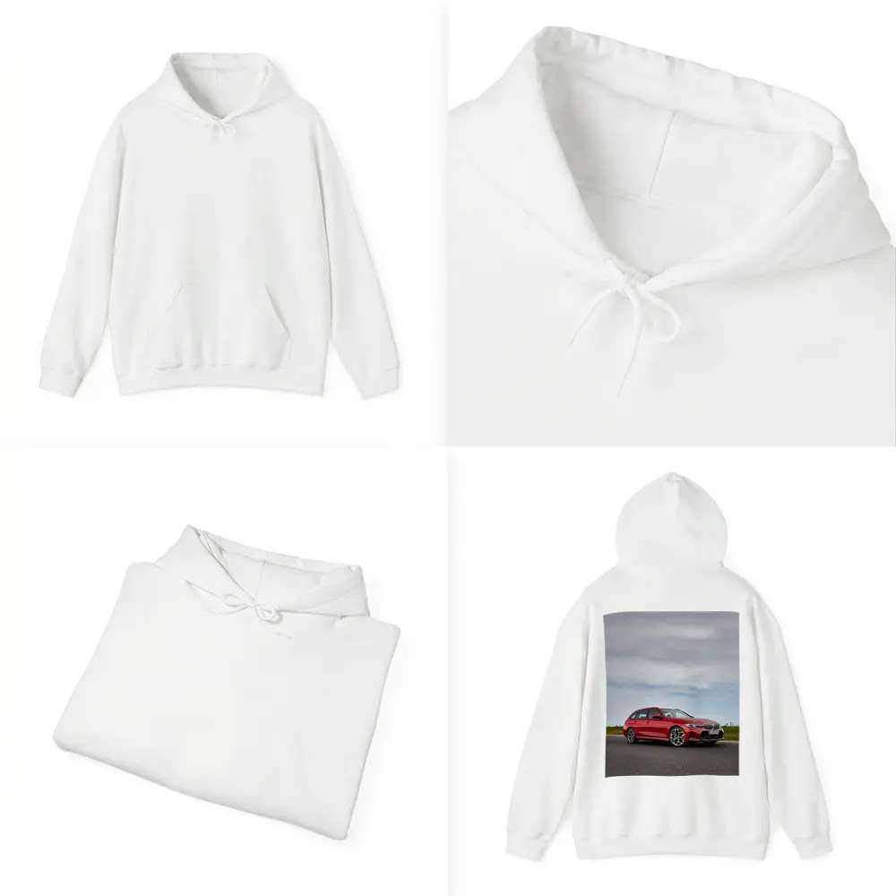 BMW 3 Series Touring Red on Open Road – Hoodies