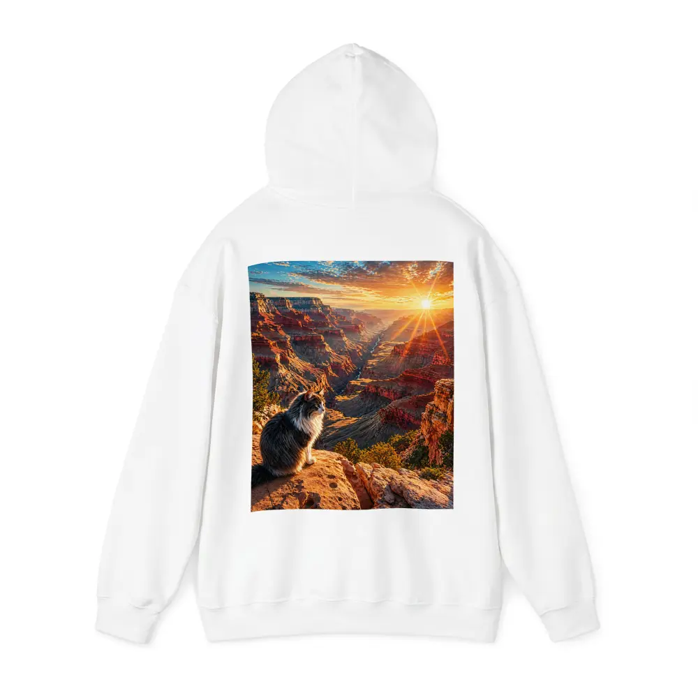 Cat Sitting At Grand Canyon Sunset View – Hoodies