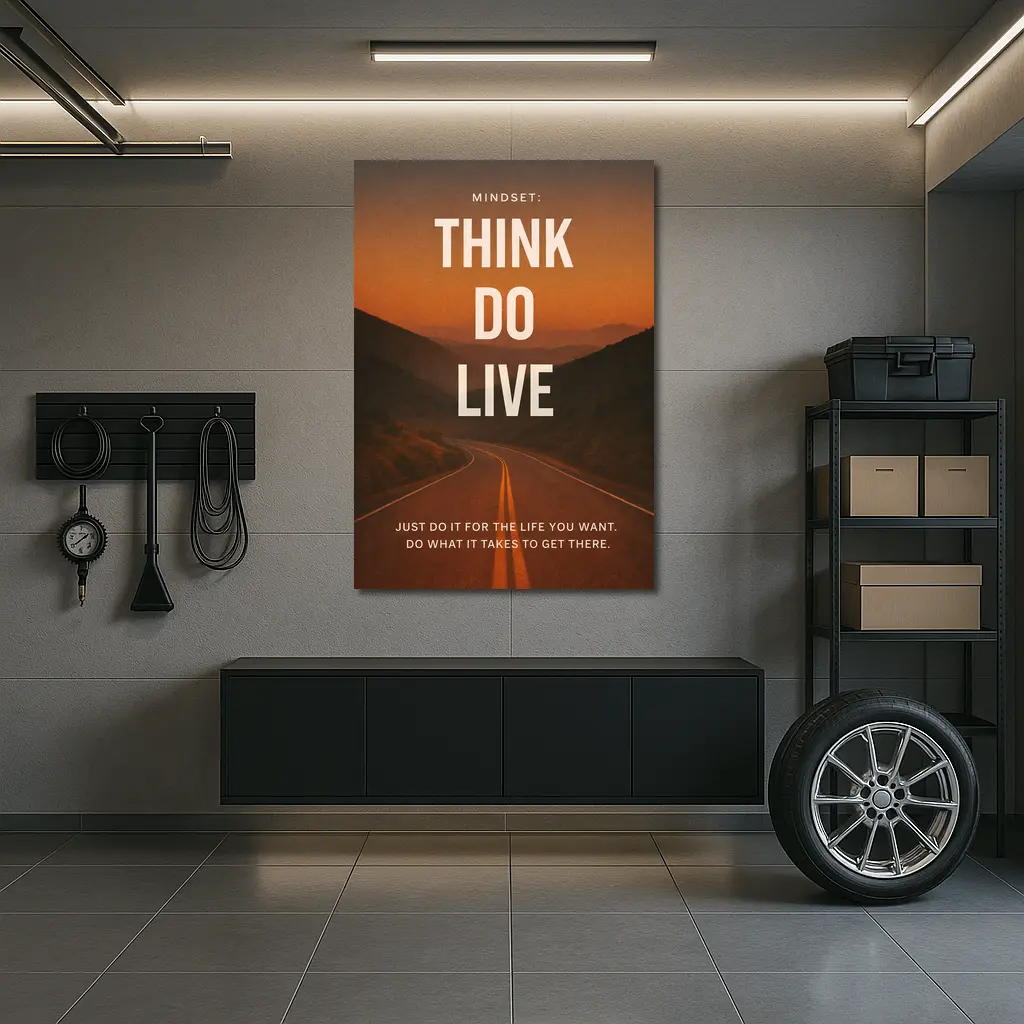 Mindset Think Do Live Road Motivational – Wall Art