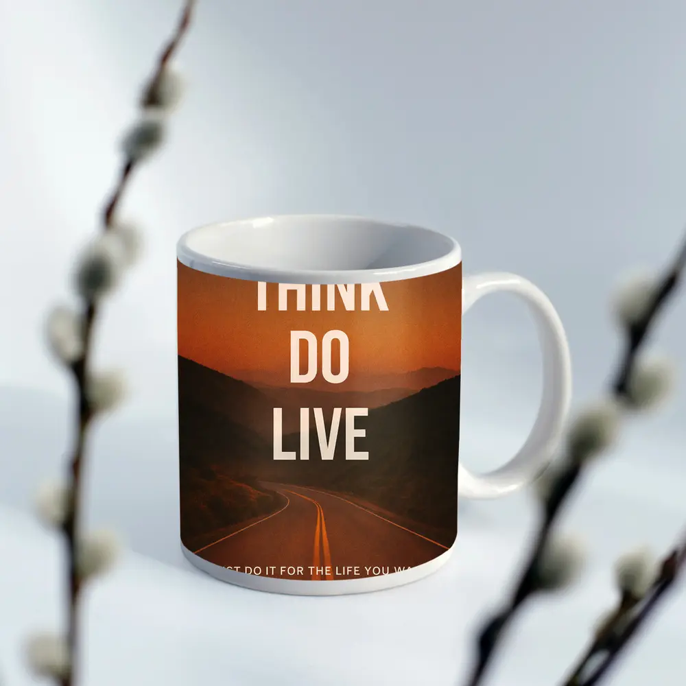 Mindset Think Do Live Road Motivational – Mugs