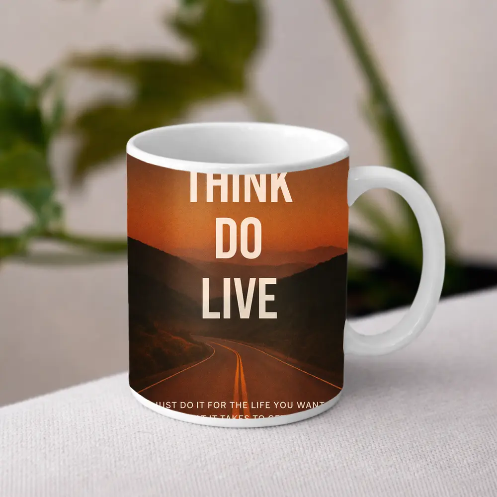 Mindset Think Do Live Road Motivational – Mugs