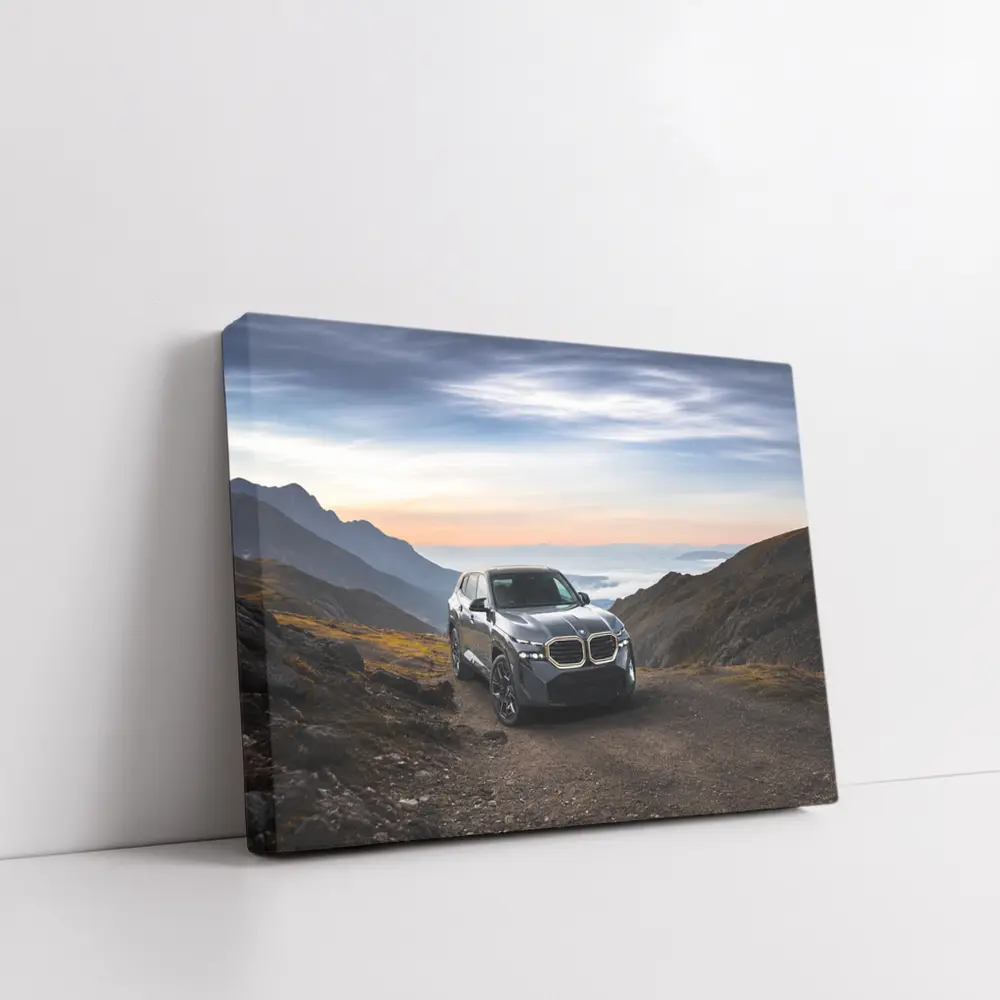 BMW XM SUV Mountain Road Dramatic Sky – Wall Art