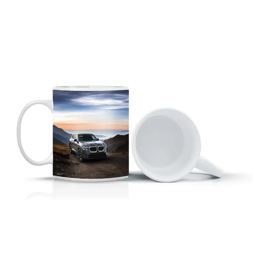 BMW XM SUV Mountain Road Dramatic Sky – Mugs